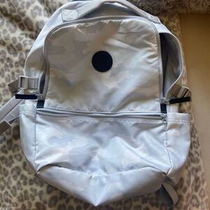 Lululemon white/grey camo backpack